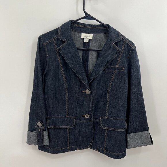 Loft Blue Jean Jacket Size 6 - Picture 1 of 10